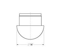 drawing of Full Radius Plastic Cap