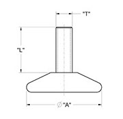 drawing of Adjustable Glide with Round Plastic Base